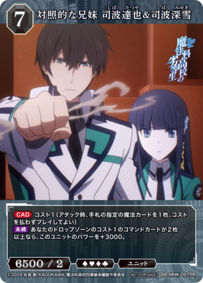 対照的な兄妹 司波達也&司波深雪